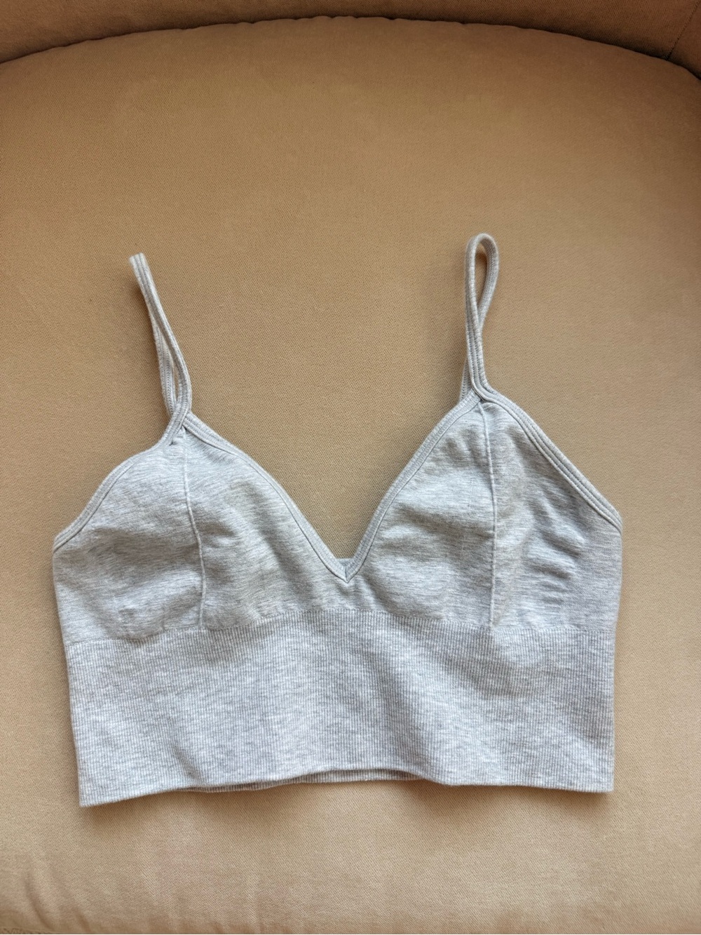 Grey Seamless Ribbed - Delight Bralette